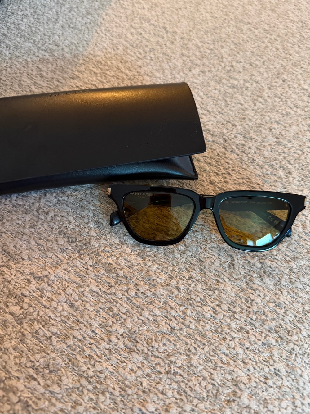 Saint Laurent Black Sunglasses with Amber Lenses